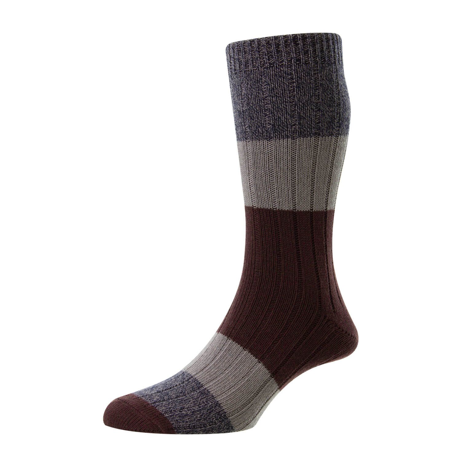 Hj Hall Acacia Chunky Cotton One Size Sock - Steel 1 Shaws Department Stores