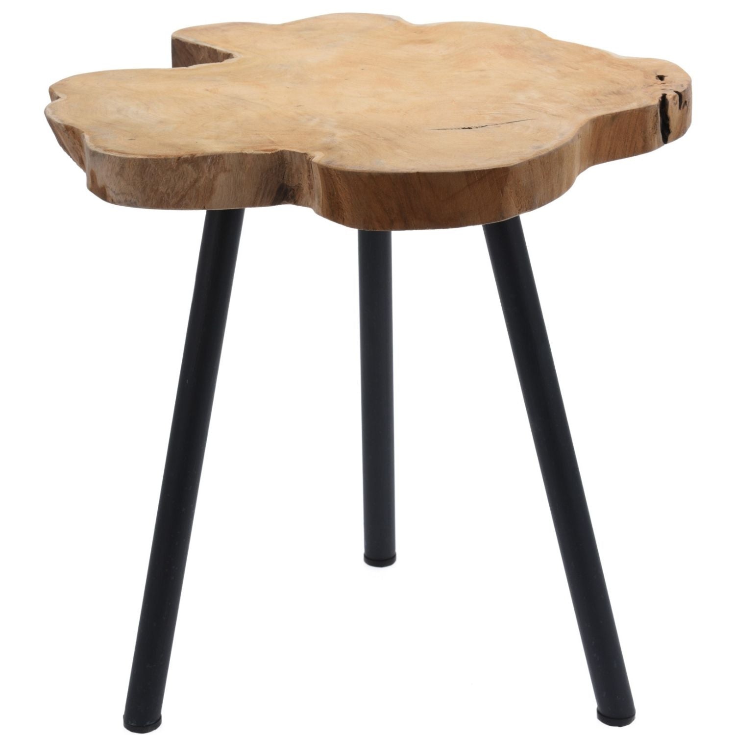 Koopman Side Table - Teak - Metal Legs 1 Shaws Department Stores