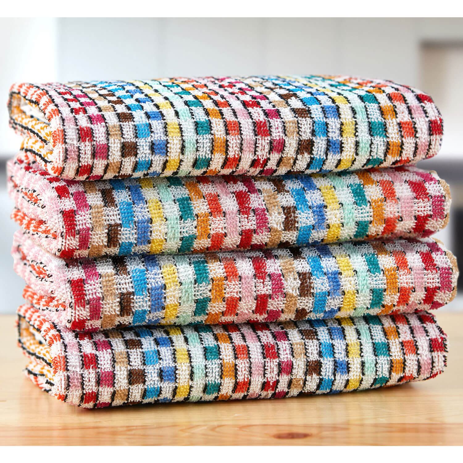 The Home Kitchen Jazz 2 Pack Tea Towels - Multi 2 Shaws Department Stores