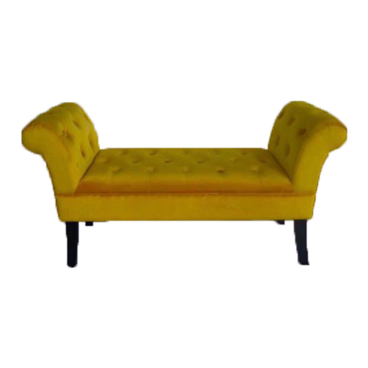 The Home Bedroom Velvet Plush Giselle Stool - Ochre 1 Shaws Department Stores