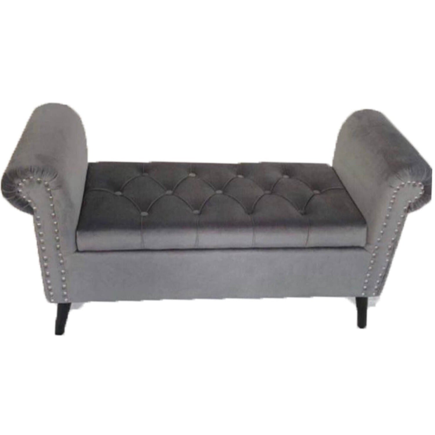 The Home Collection Estelle Storage Stool - Grey 1 Shaws Department Stores