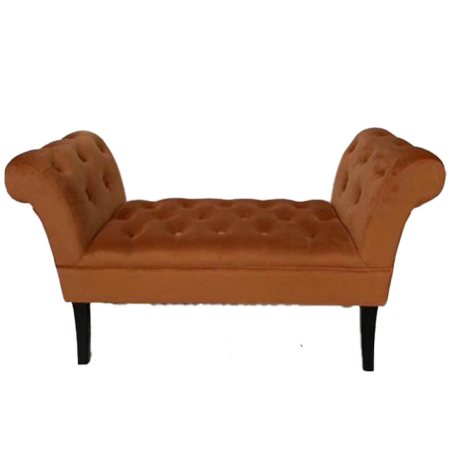 The Home Bedroom Velvet Plush Giselle Stool Burnt - Orange 1 Shaws Department Stores
