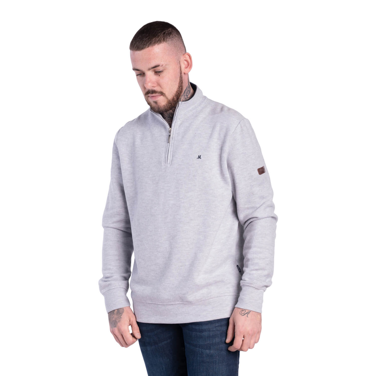 Mineral Kentucky Half Zip Ribbed Top - Grey 1 Shaws Department Stores