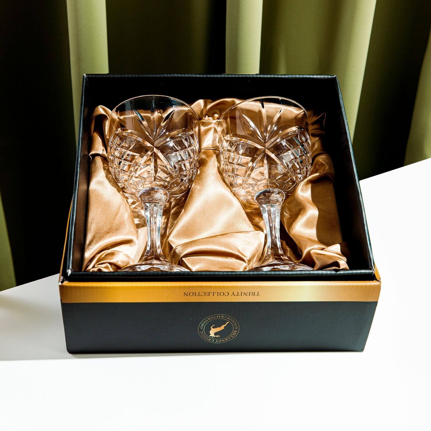 Killarney Crystal Trinity Pair of Gin Glasses 3 Shaws Department Stores