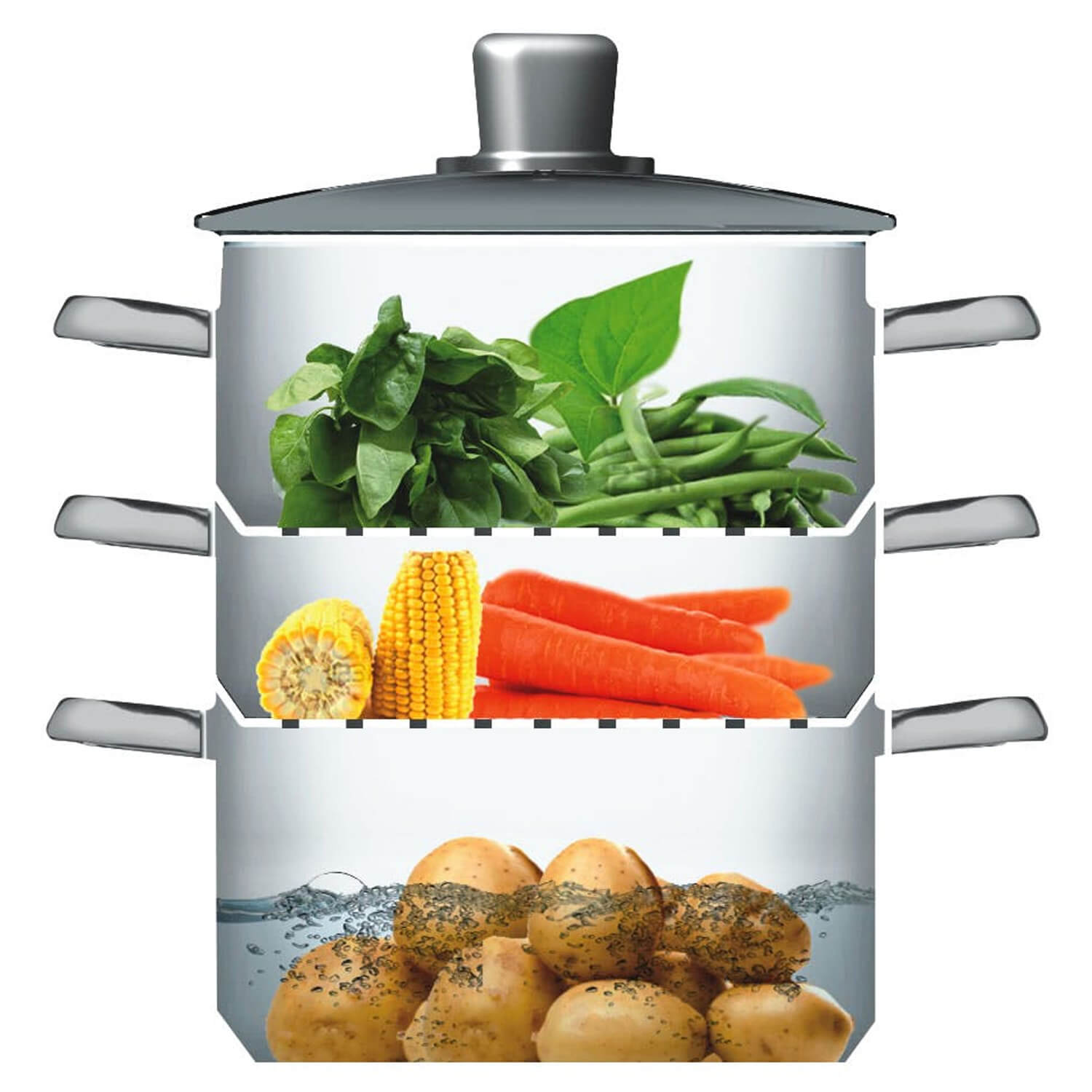 Kitchencraft 3-Tier Steamer - 22cm 7 Shaws Department Stores