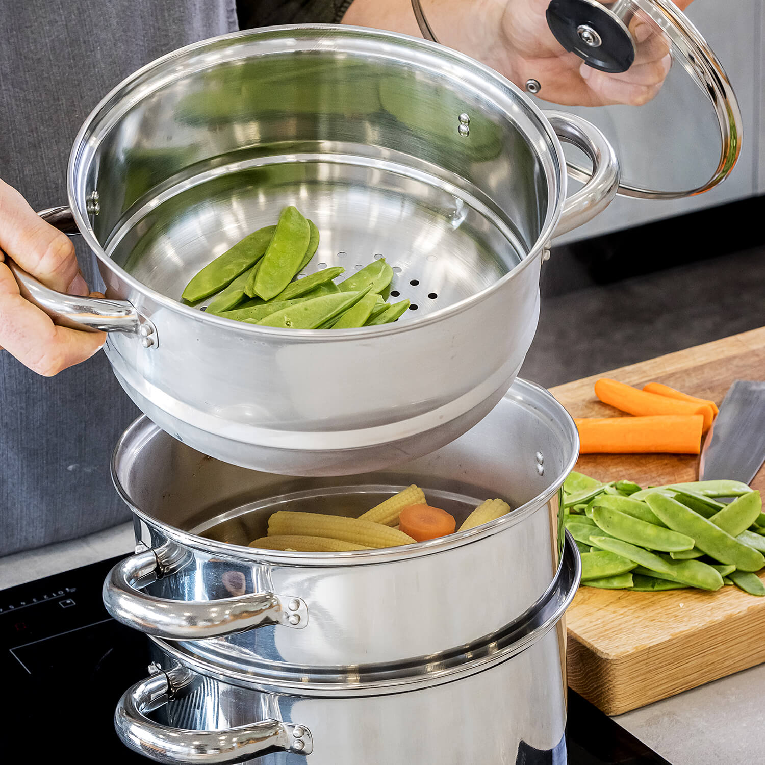 Kitchencraft 3-Tier Steamer - 22cm 8 Shaws Department Stores