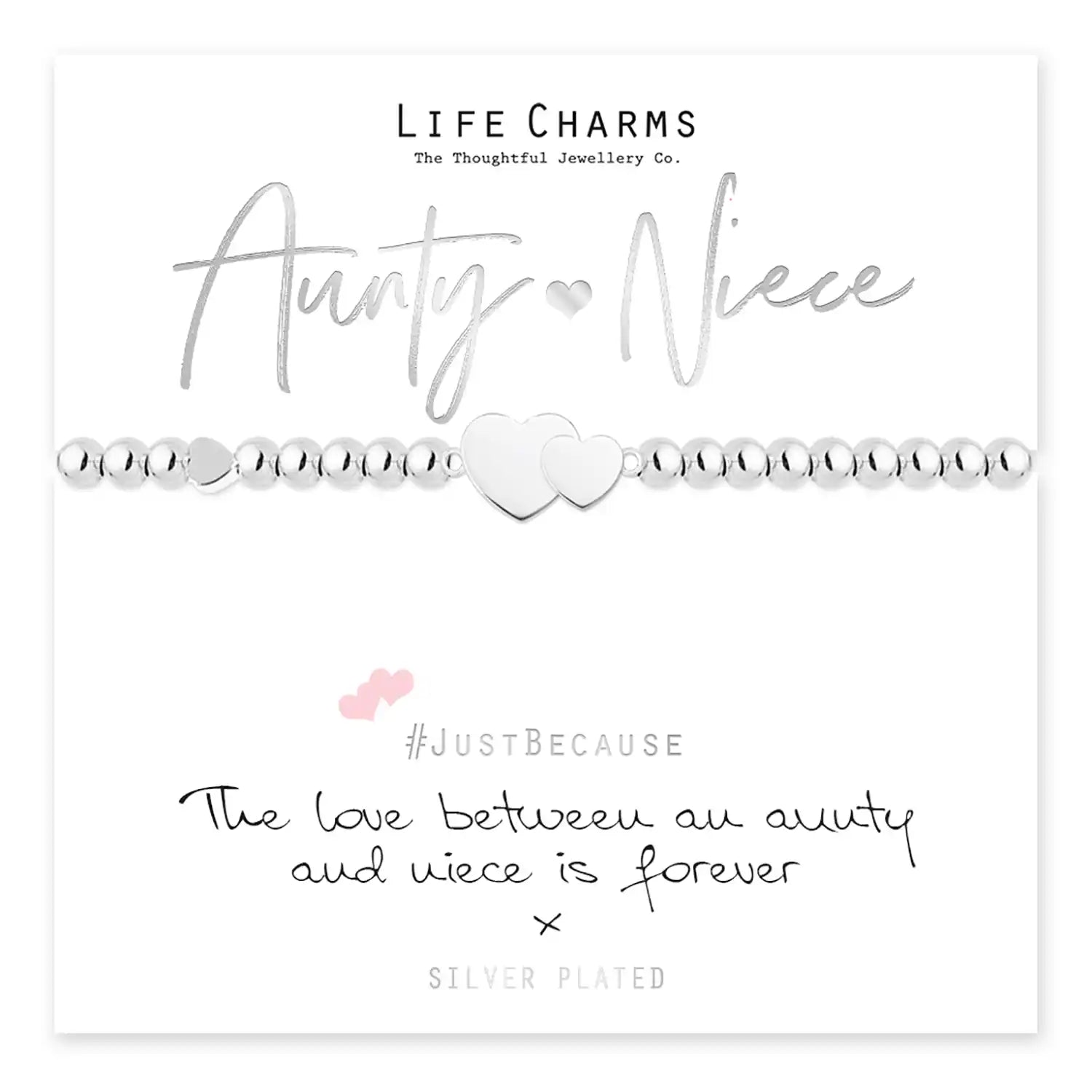 Life Charms Aunty & Niece Bracelet - Silver 2 Shaws Department Stores