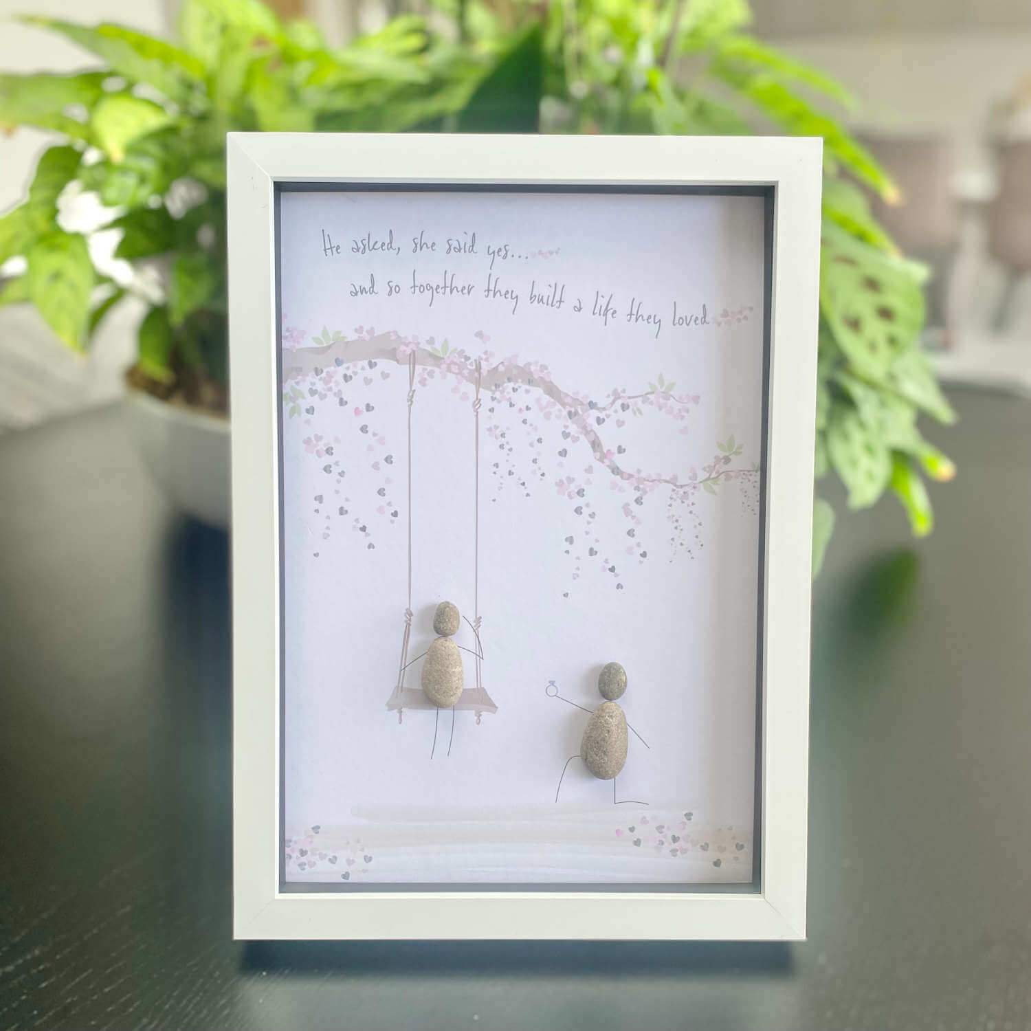 La De Da Pebble Picture He Asked She Said Yes - A4 Size - White 1 Shaws Department Stores