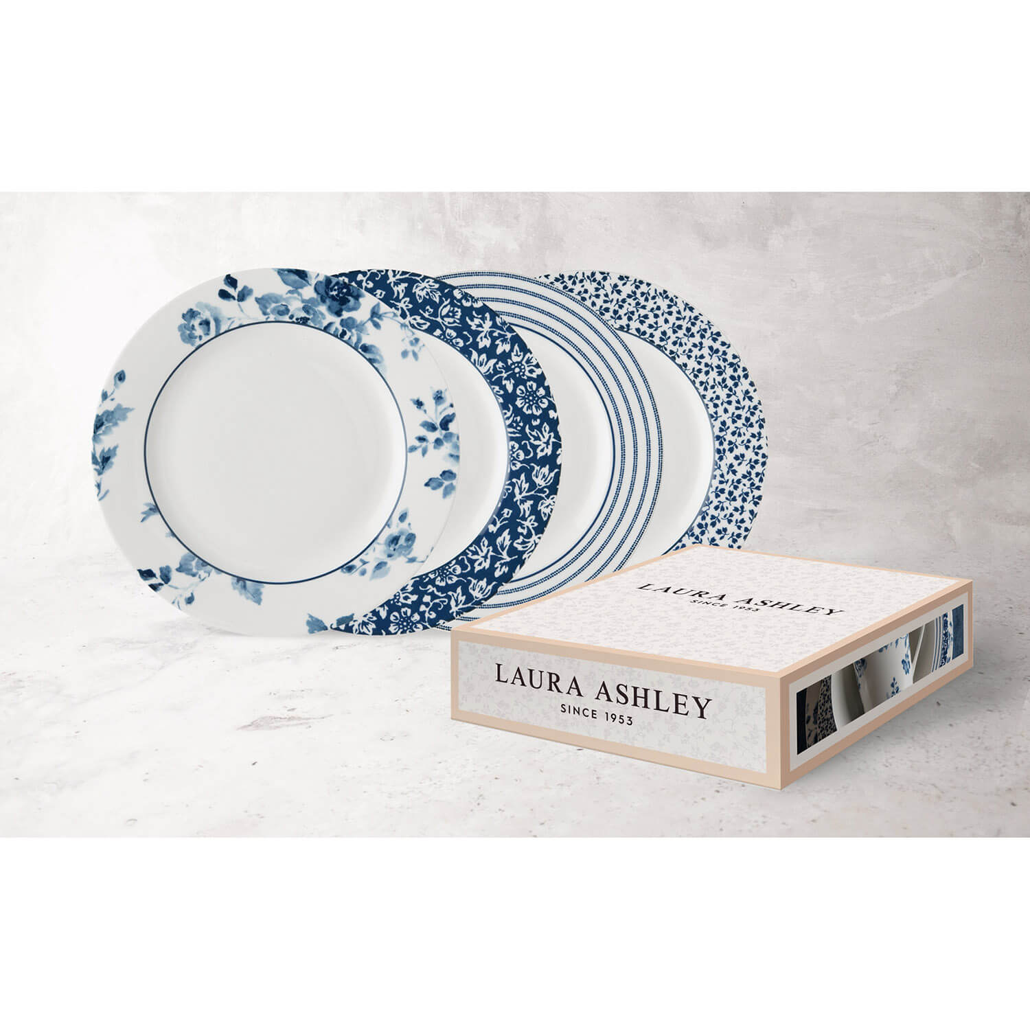 Laura Ashley Blueprint Collectables Set of 4 Plates - Multi 4 Shaws Department Stores