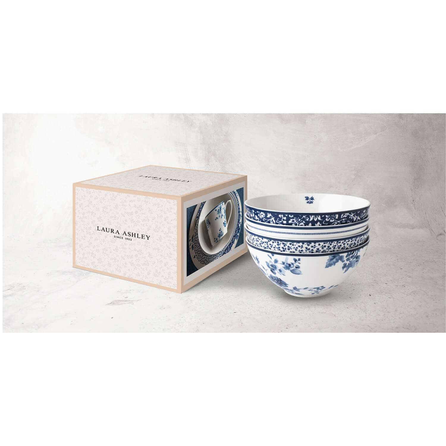 Laura Ashley Blueprint Collectables Set of 4 Bowls - 16cm 4 Shaws Department Stores