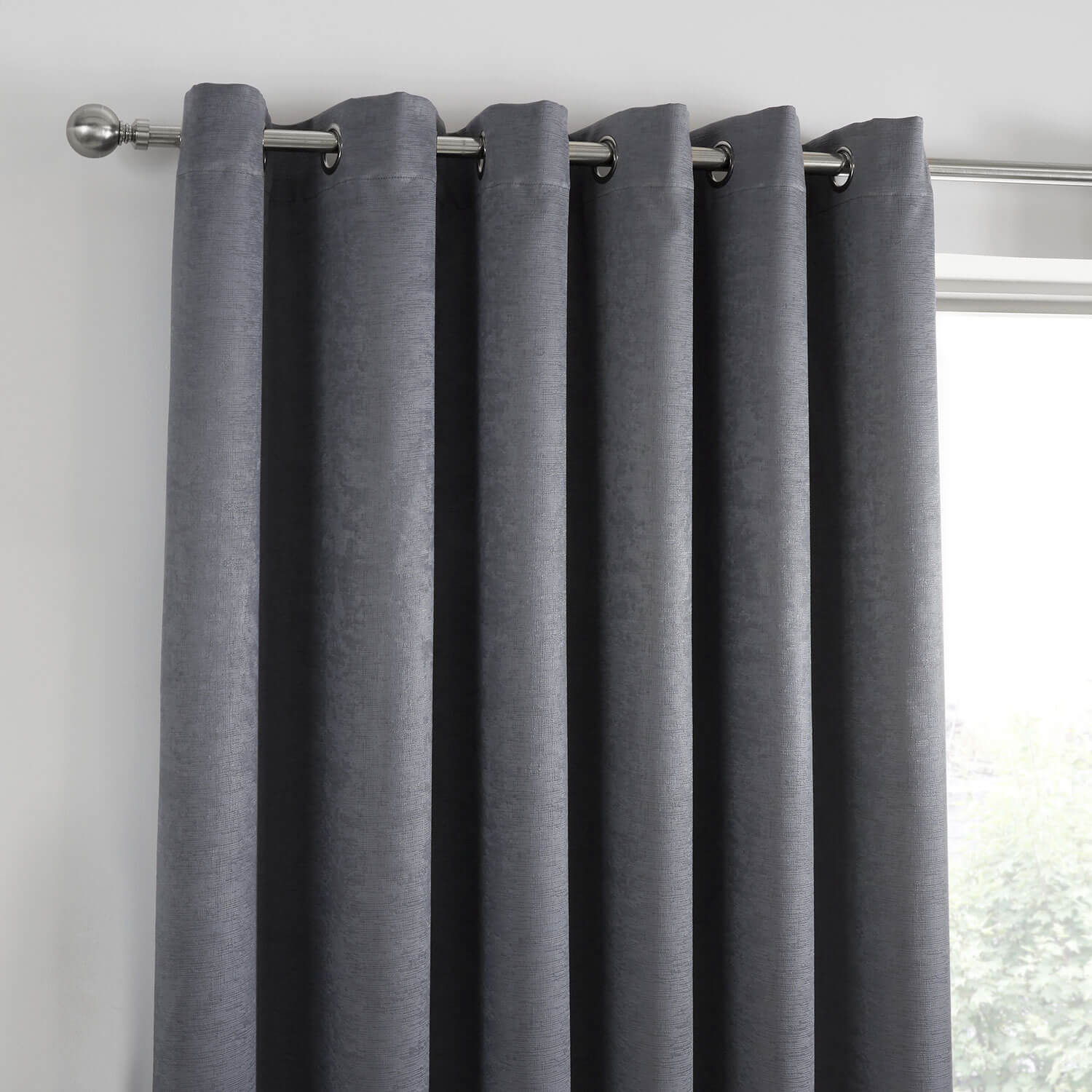 The Home Collection Luna Dim Out Eyelet Curtains - Grey - 90x90 5 Shaws Department Stores