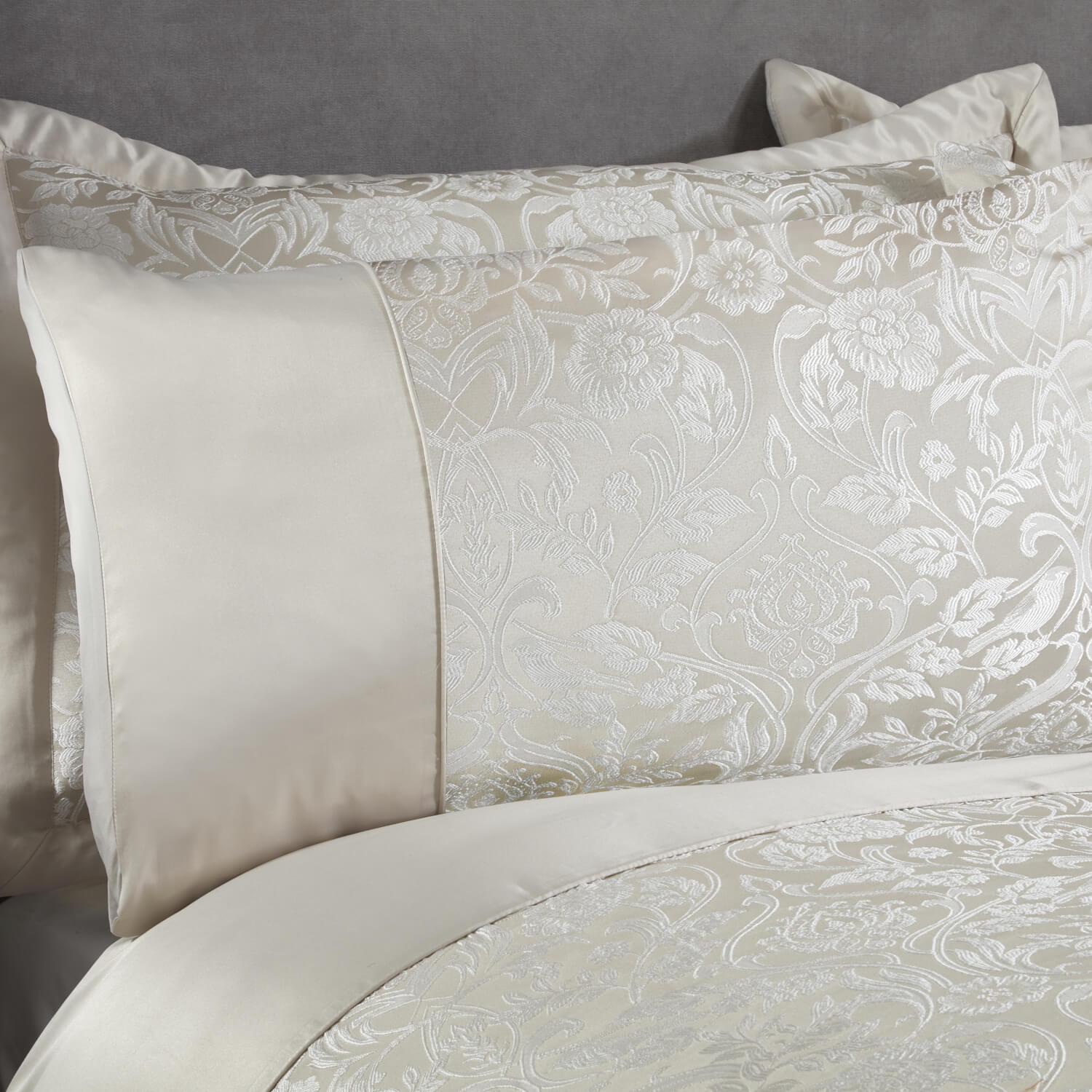 Maison By Emma Barclay Embellished Jacquard Duvet Set - Cream 4 Shaws Department Stores