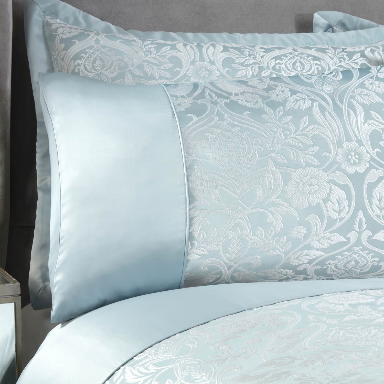 Maison By Emma Barclay Embellished Jacquard Duvet Set - Duck Egg 4 Shaws Department Stores