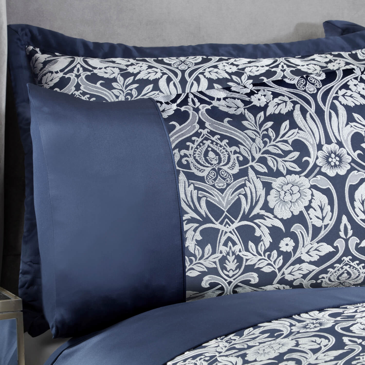 Maison By Emma Barclay Embellished Jacquard Duvet Set - Navy 4 Shaws Department Stores