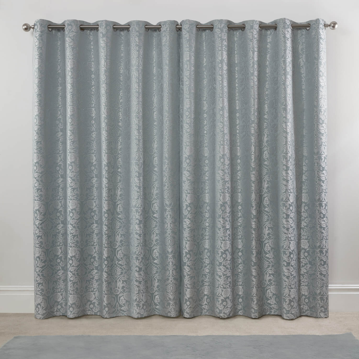 Maison By Emma Barclay Lined Eyelet Jacquard Curtains - Duck Egg 2 Shaws Department Stores