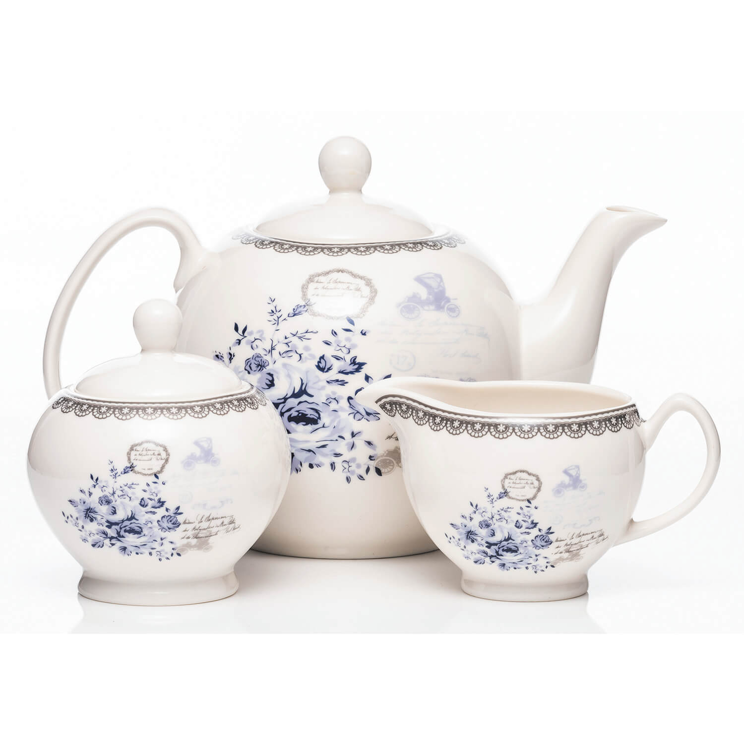 Newgrange Living Rose Blue 3-Piece Tea Set 1 Shaws Department Stores
