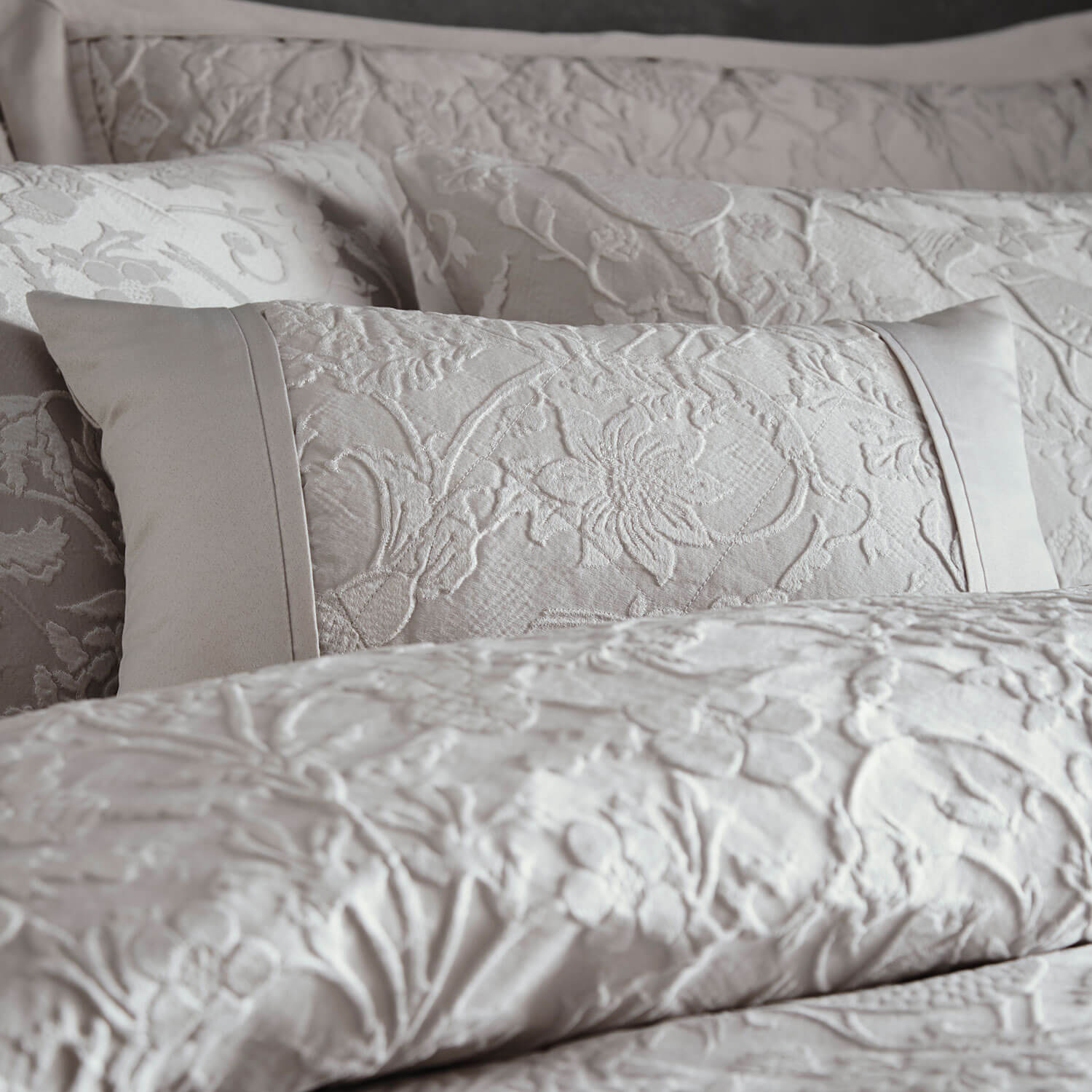 Portfolio Home Oak Tree Boudoir Cushion - Silver 1 Shaws Department Stores