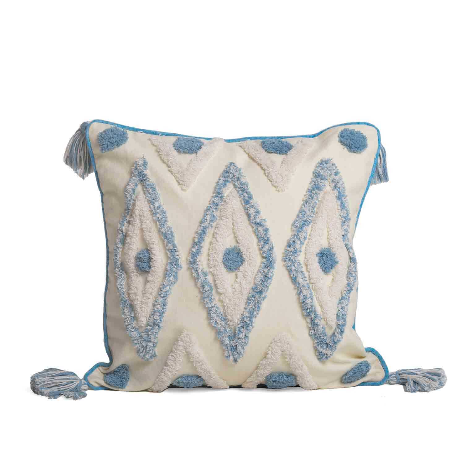The Home Collection Oslo Tufted Cushion - Blue 1 Shaws Department Stores