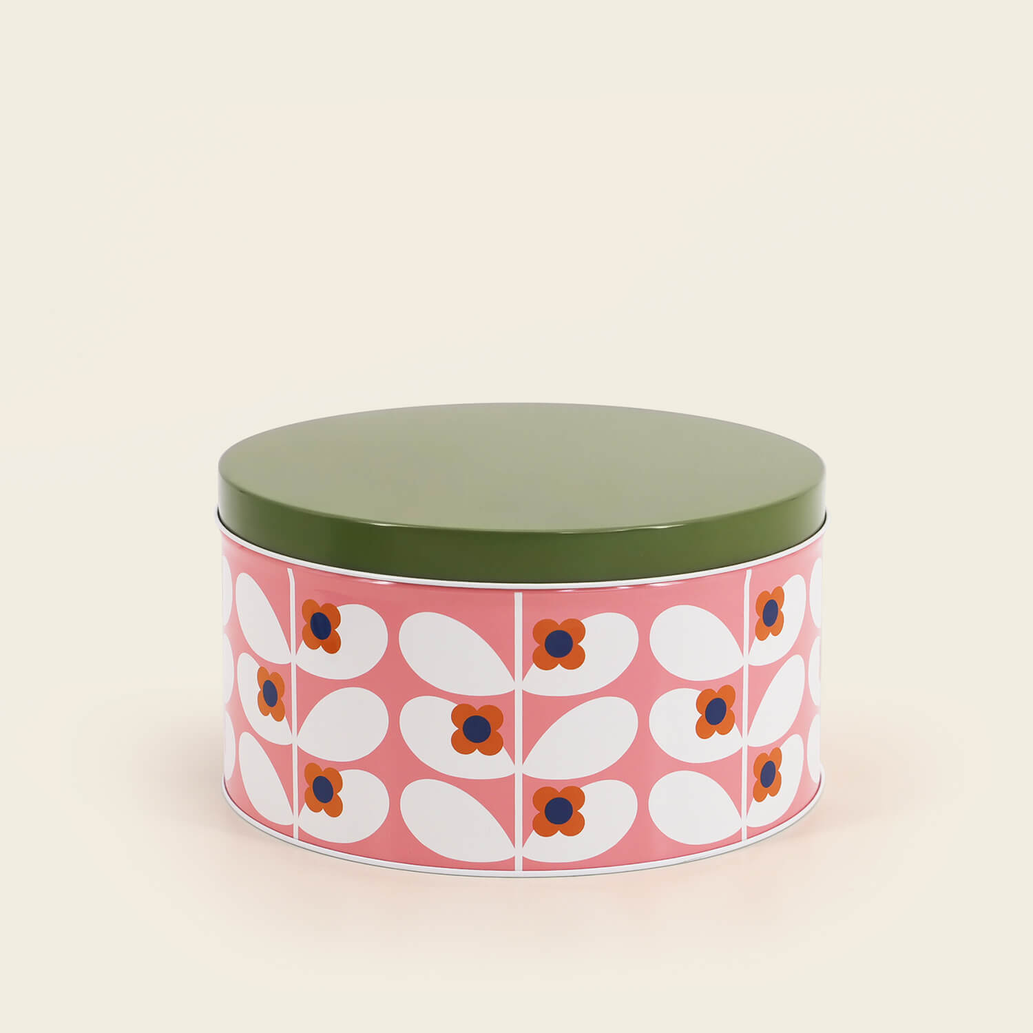 Orla Kiely Set of 3 Nesting Cake Tins - Pink & Green 3 Shaws Department Stores