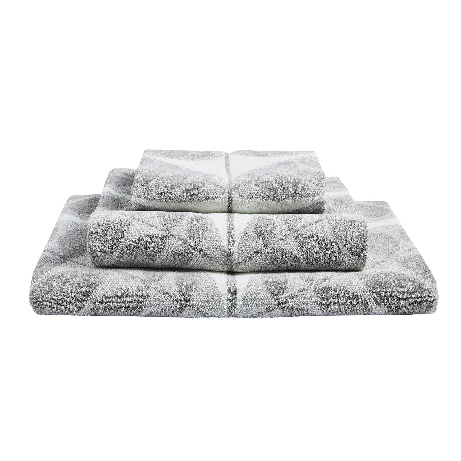Orla Kiely Botanica Stem Bath Towel - Grey 1 Shaws Department Stores