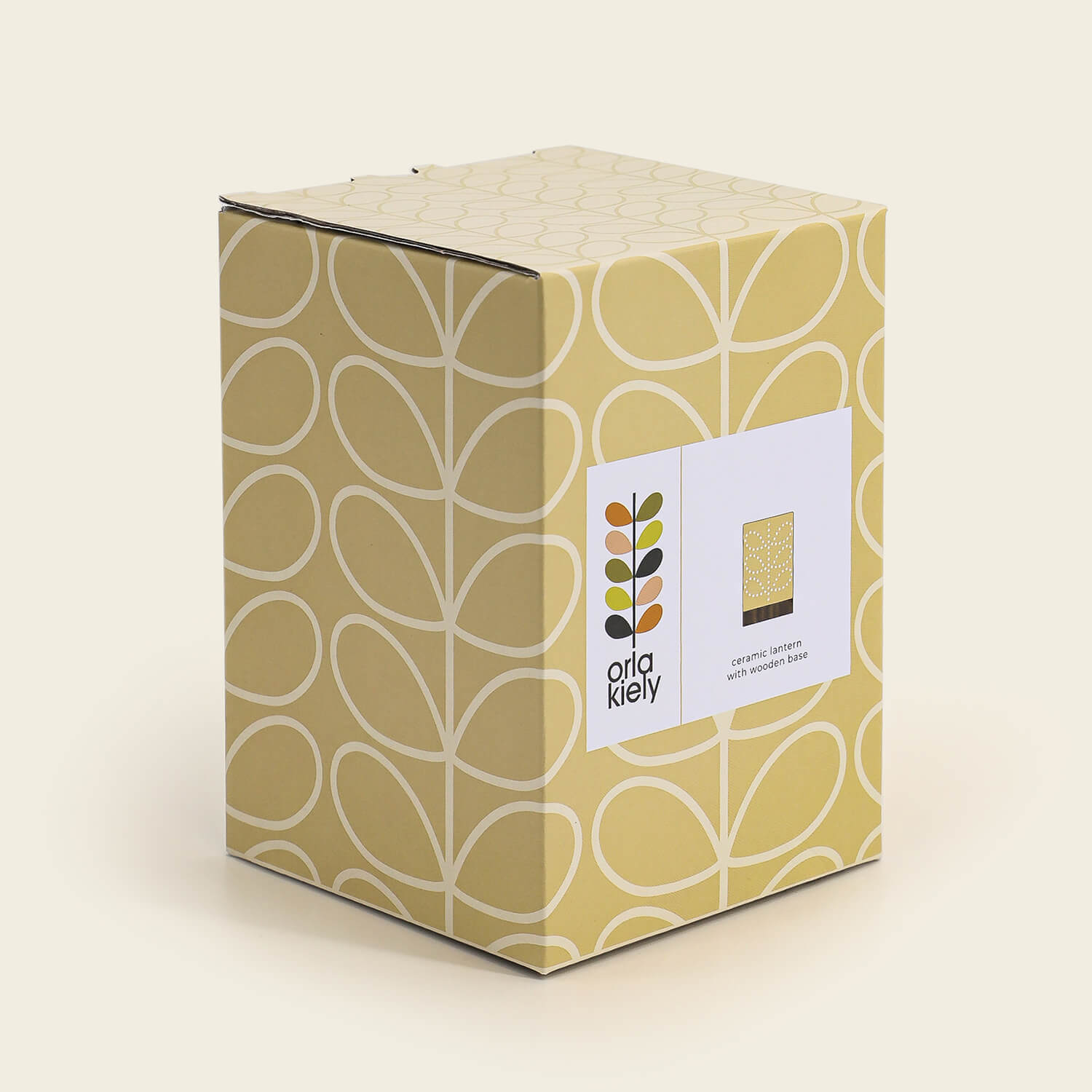 Orla Kiely Ceramic Candle Holder - Linear Stem Cream 2 Shaws Department Stores