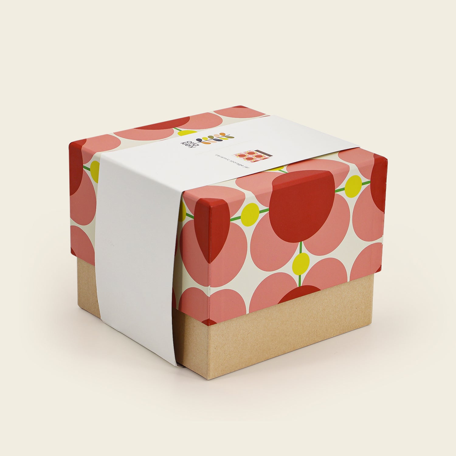 Orla Kiely Ceramic Storage Jar - Atomic Flower Bubblegum 4 Shaws Department Stores