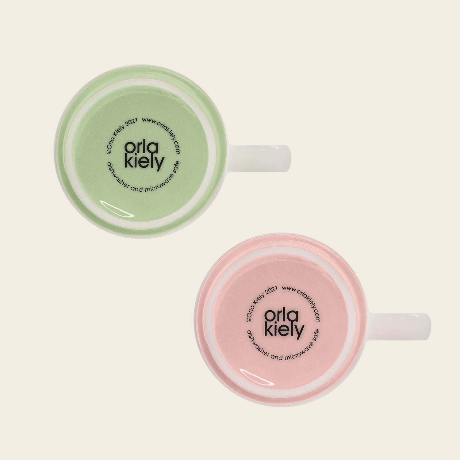 Orla Kiely Set of 2 Mugs - Block Flower Tomato/Fern 4 Shaws Department Stores