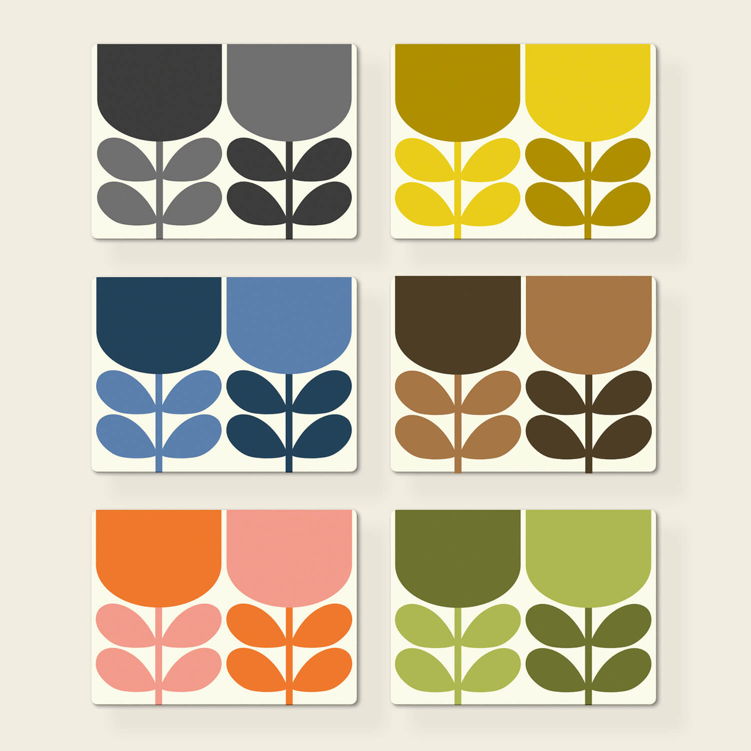 Orla Kiely Set of 6 Placemats - Block Flower 1 Shaws Department Stores