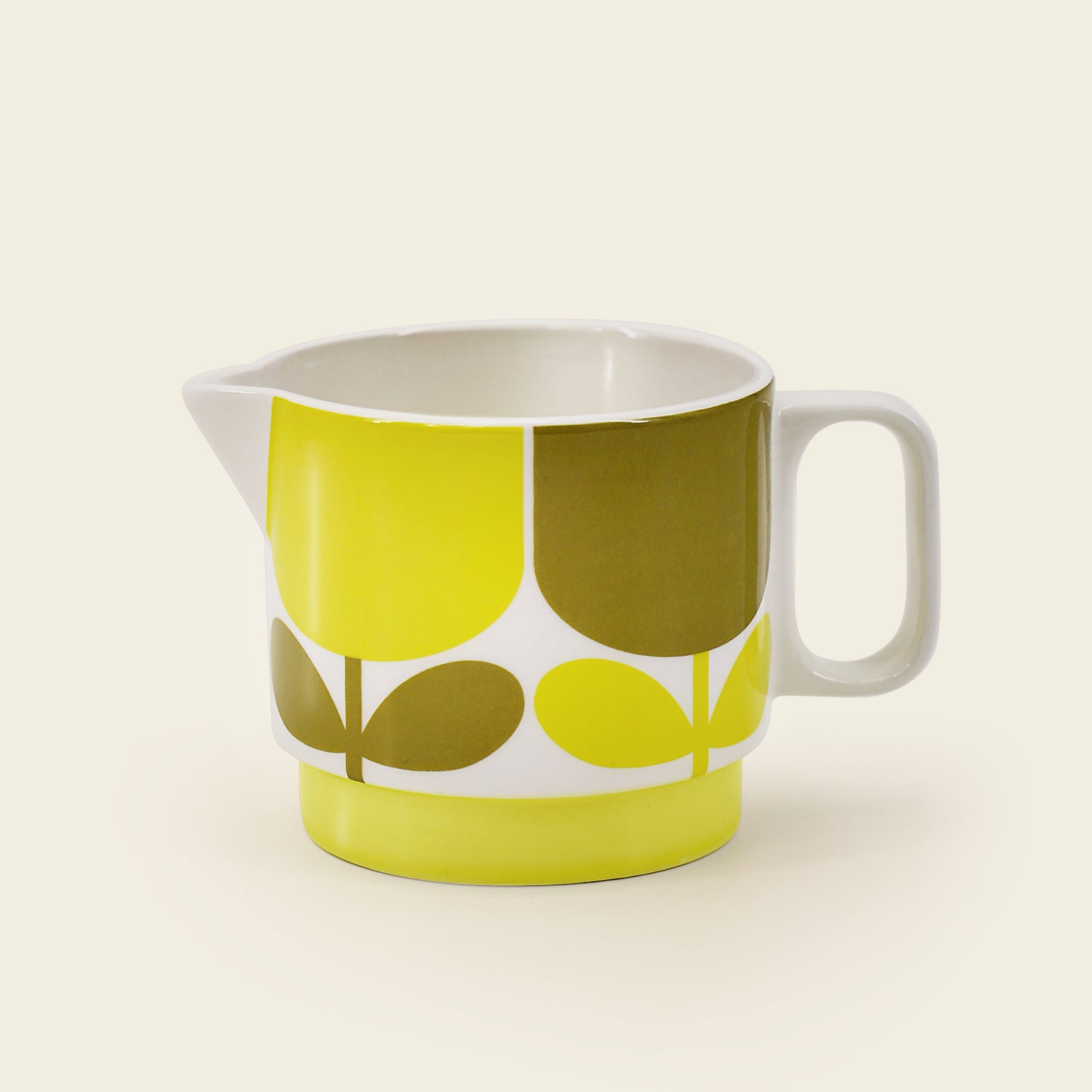 Orla Kiely Milk Jug - Block Flower Ochre 1 Shaws Department Stores