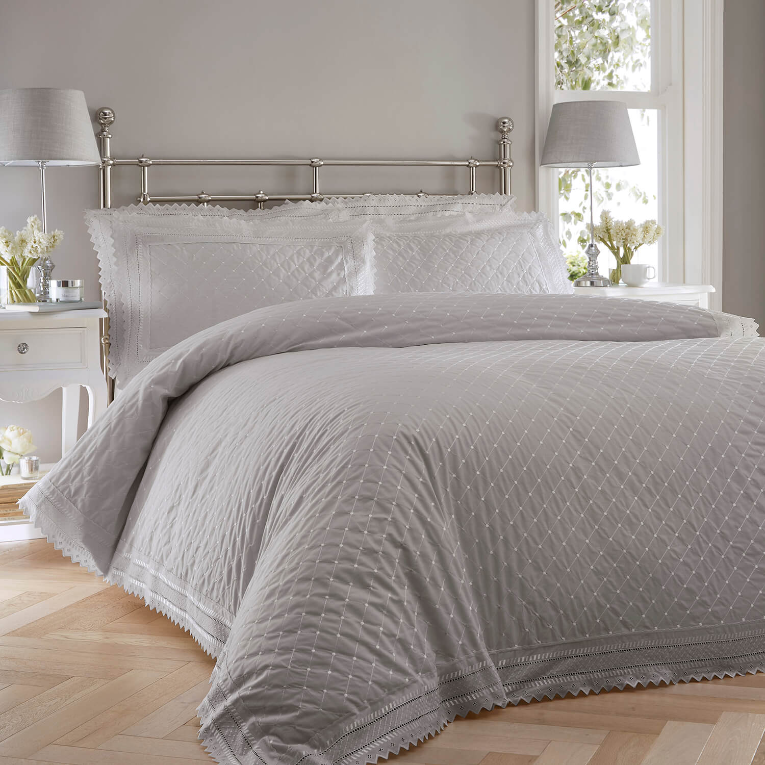 Balmoral Duvet Set Silver Grey Shaws Department Stores