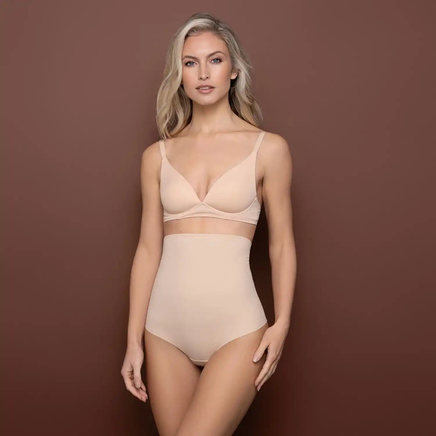 Bye Bra Sculpting High Waist Thong - Beige 3 Shaws Department Stores