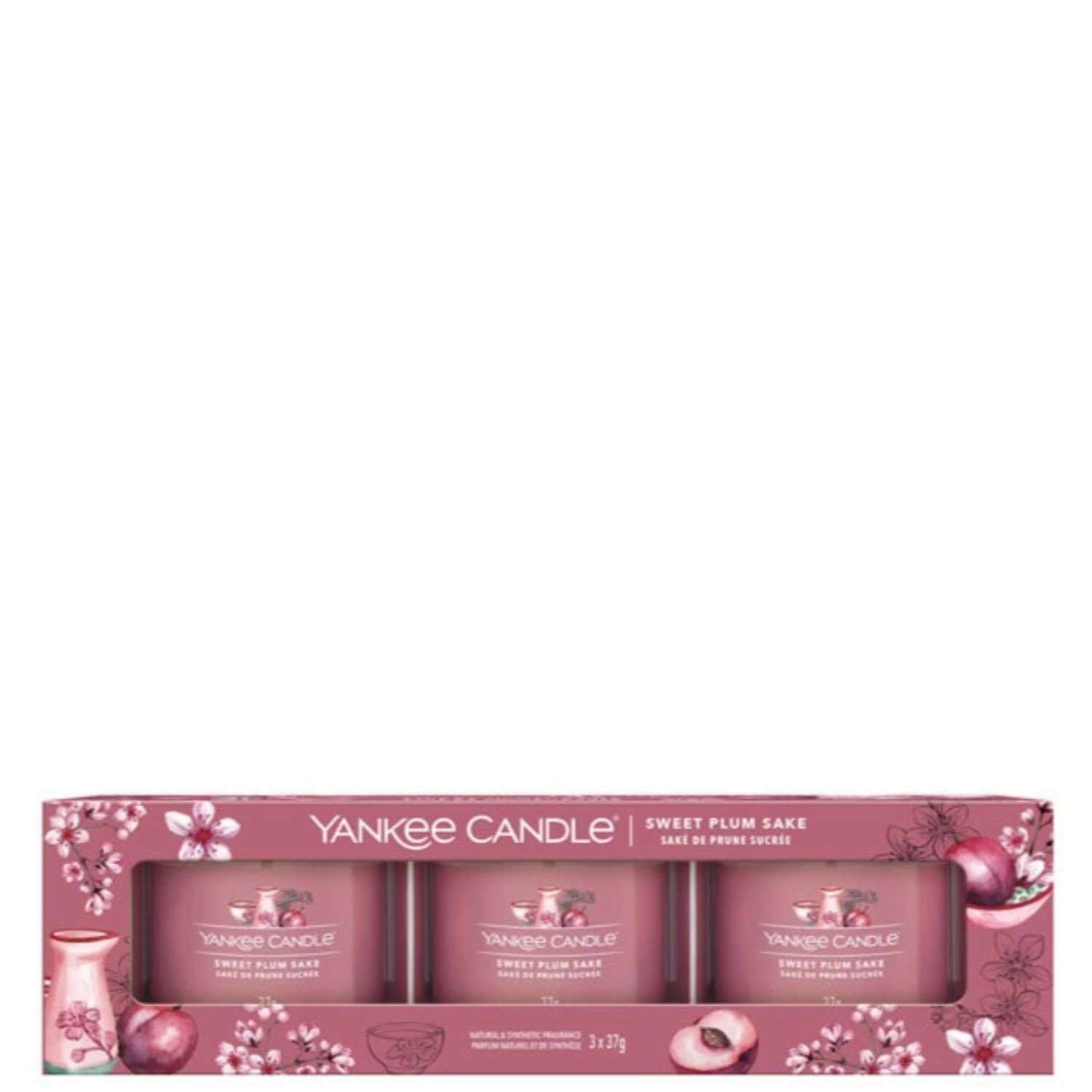 Yankee Candle Sweet Plum Sake - 3 pack votive set 1 Shaws Department Stores