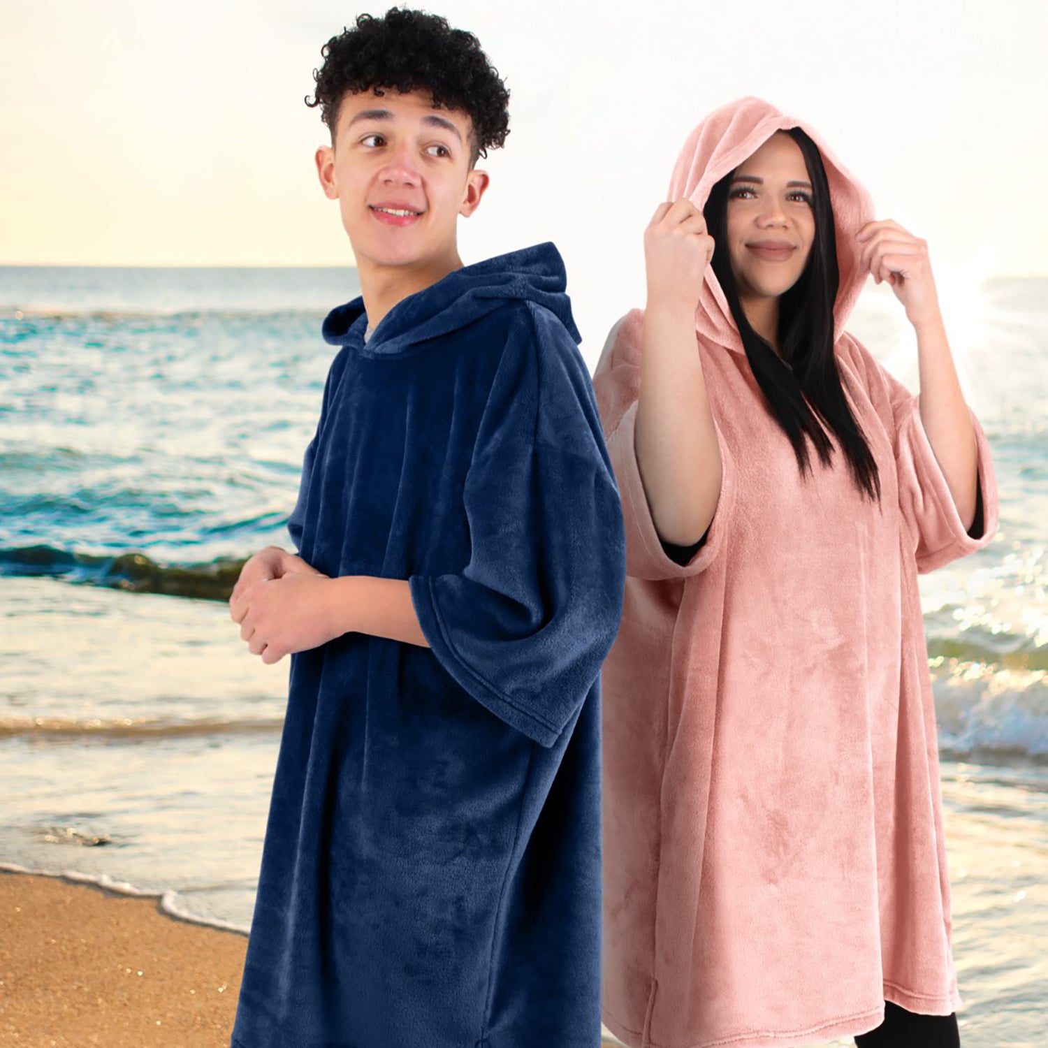 The Home Bedroom Light Robe Short Sleeved - Navy 2 Shaws Department Stores