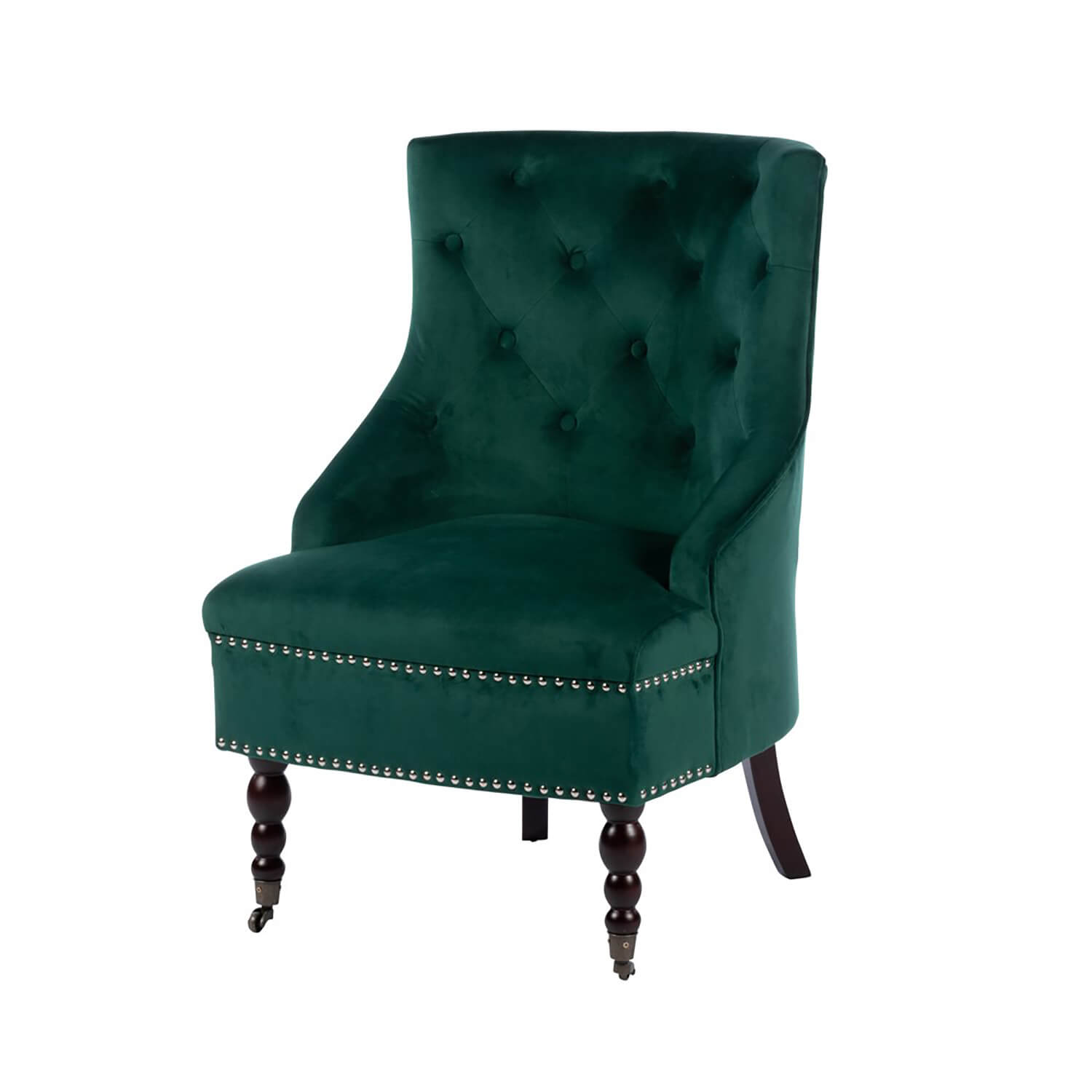 Tara Lane Velvet Torino Accent Chair - Emerald Green 1 Shaws Department Stores