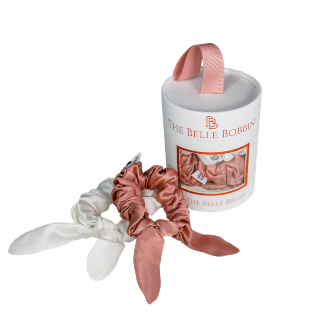 The Belle Brush The Belle Bobbin - 2 x 100% Mulberry Silk Scrunchies 2 Shaws Department Stores