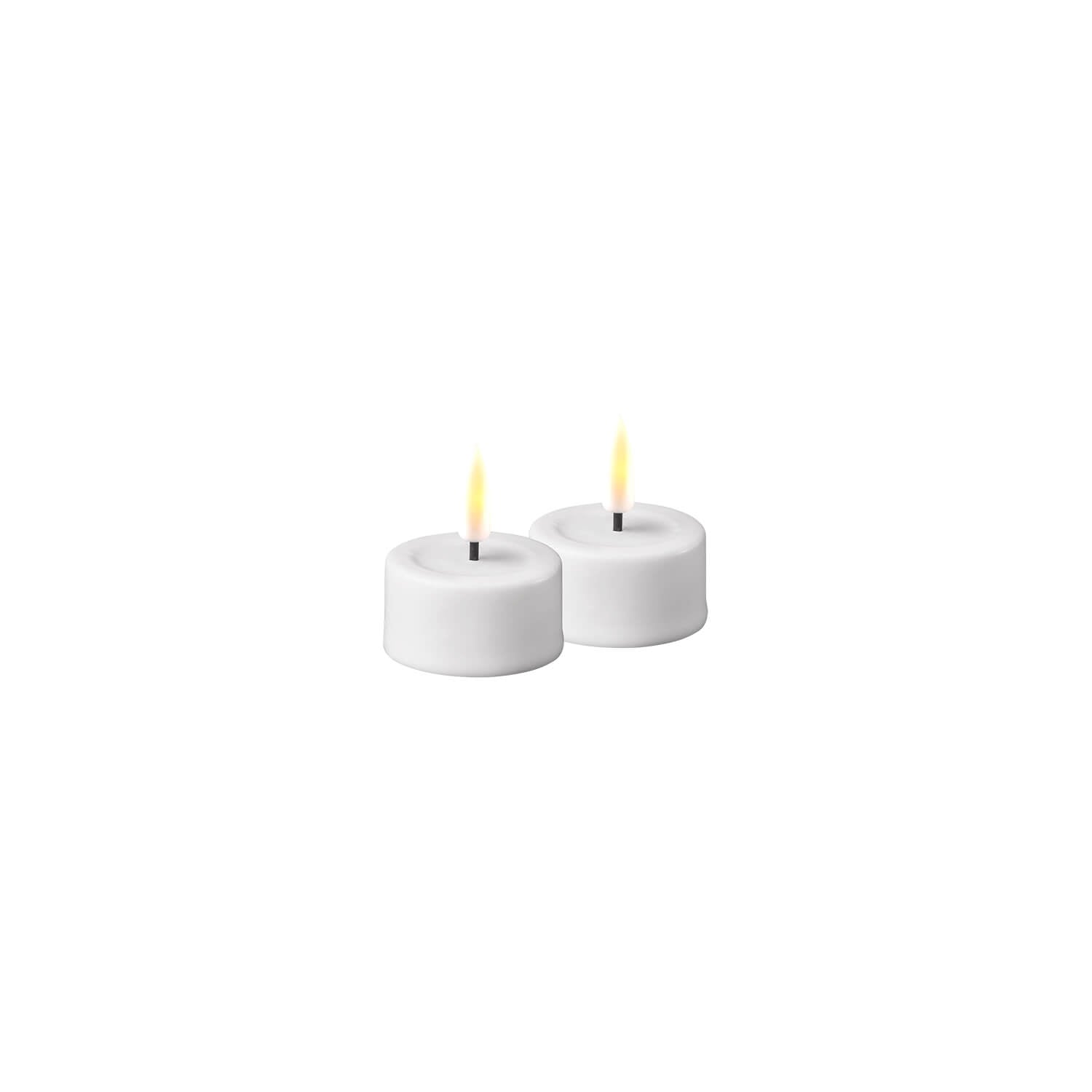 The Home Collection Deluxe 2-Piece Tealight LED Candle 4.1cm x 4.5cm - White 1 Shaws Department Stores