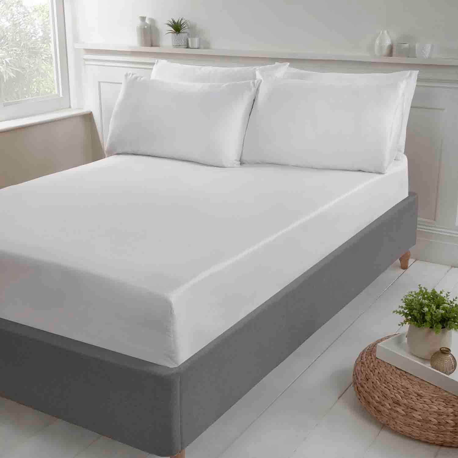 The Home Collection Fitted Sheet - White 1 Shaws Department Stores