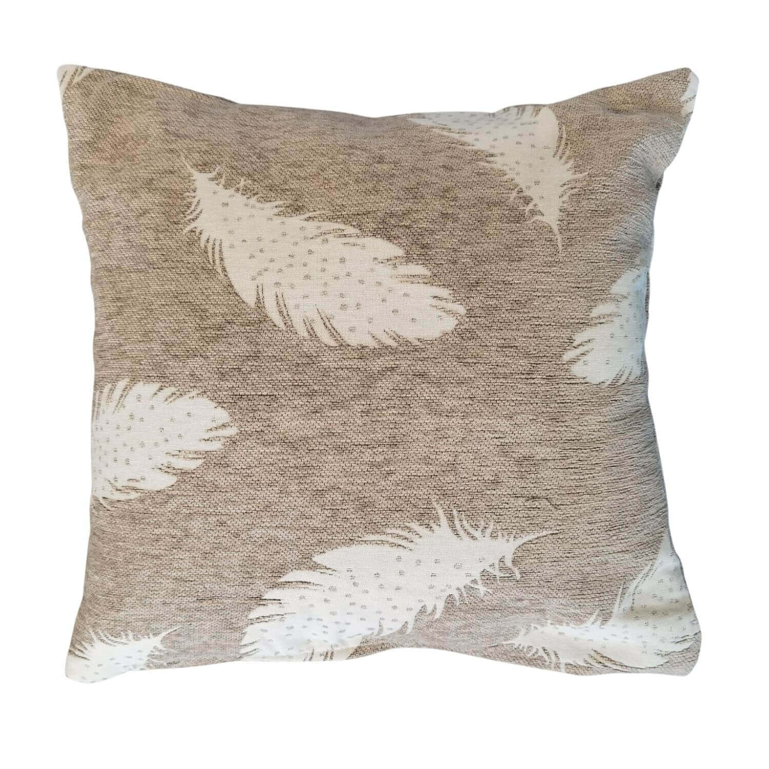 The Home Living Room 18" Cushion Feather Design - Ecru 1 Shaws Department Stores