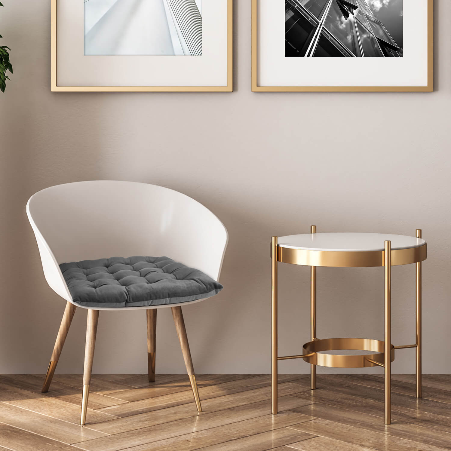 The Home Velvet Holland Seat Pad - Silver 2 Shaws Department Stores