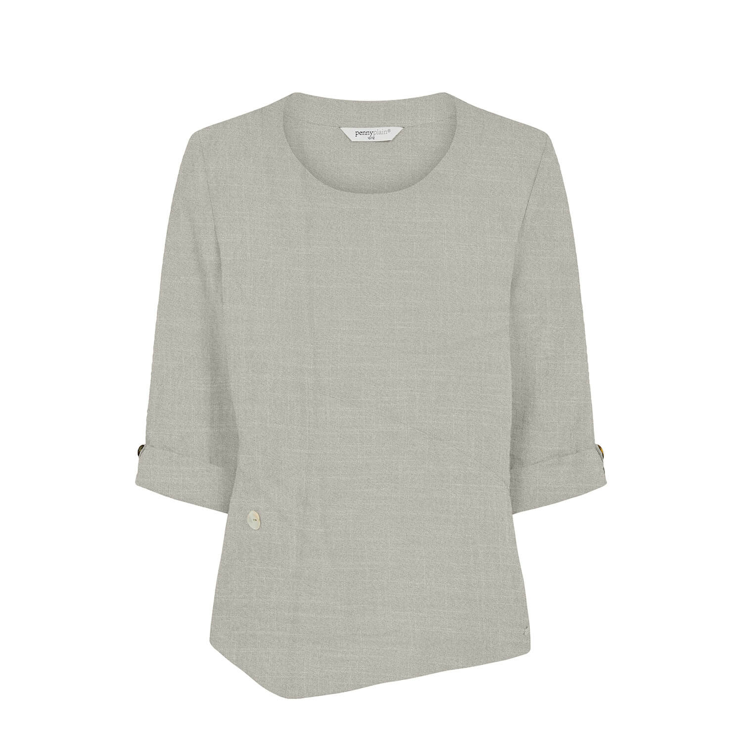 Penny Plain Asymmetric Hem Salt & Pepper Top 5 Shaws Department Stores