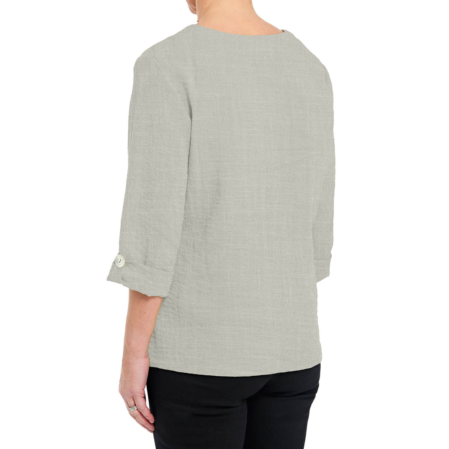 Penny Plain Asymmetric Hem Salt & Pepper Top 3 Shaws Department Stores