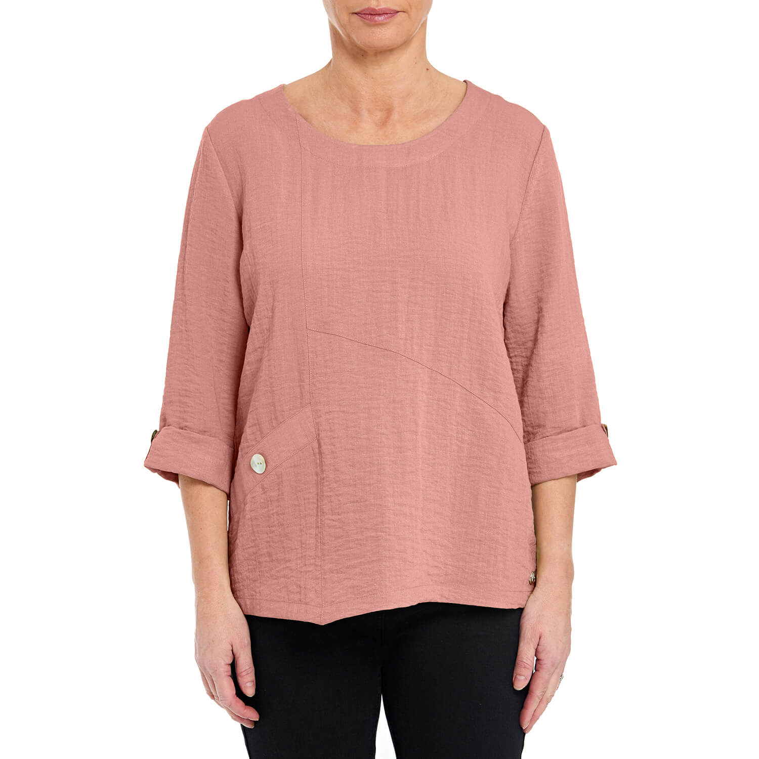 Penny Plain Asymmetric Hem Top - Dusk 3 Shaws Department Stores