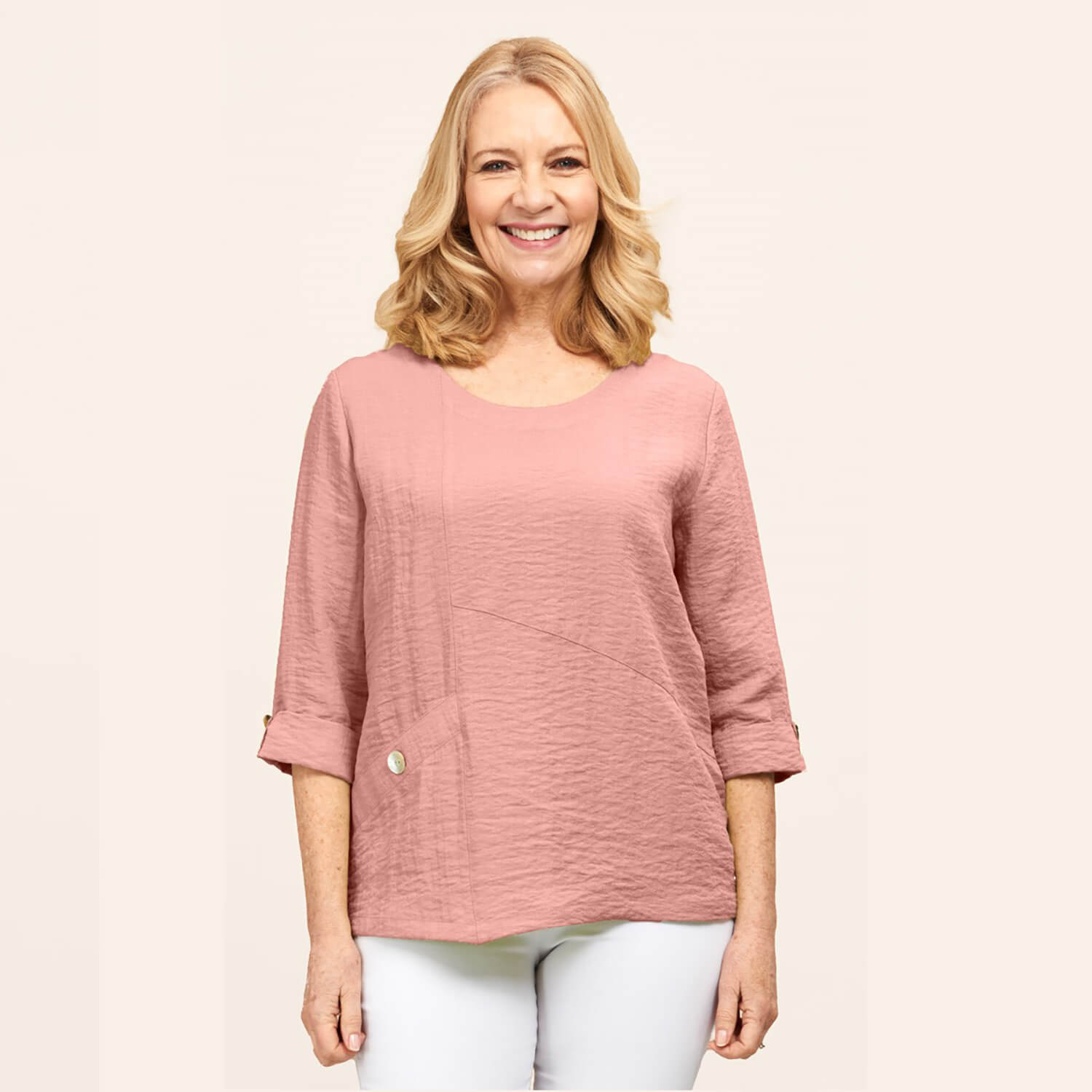 Penny Plain Asymmetric Hem Top - Dusk 1 Shaws Department Stores