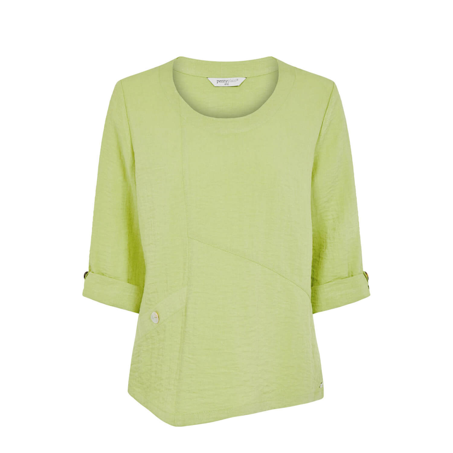 Penny Plain Asymmetric Hem Top - Pistachio 2 Shaws Department Stores