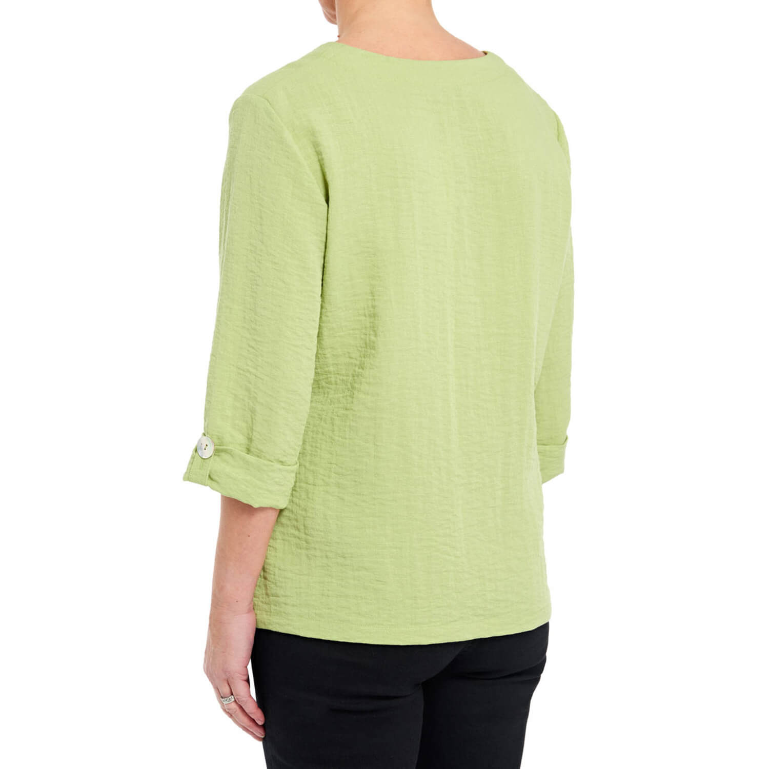 Penny Plain Asymmetric Hem Top - Pistachio 5 Shaws Department Stores