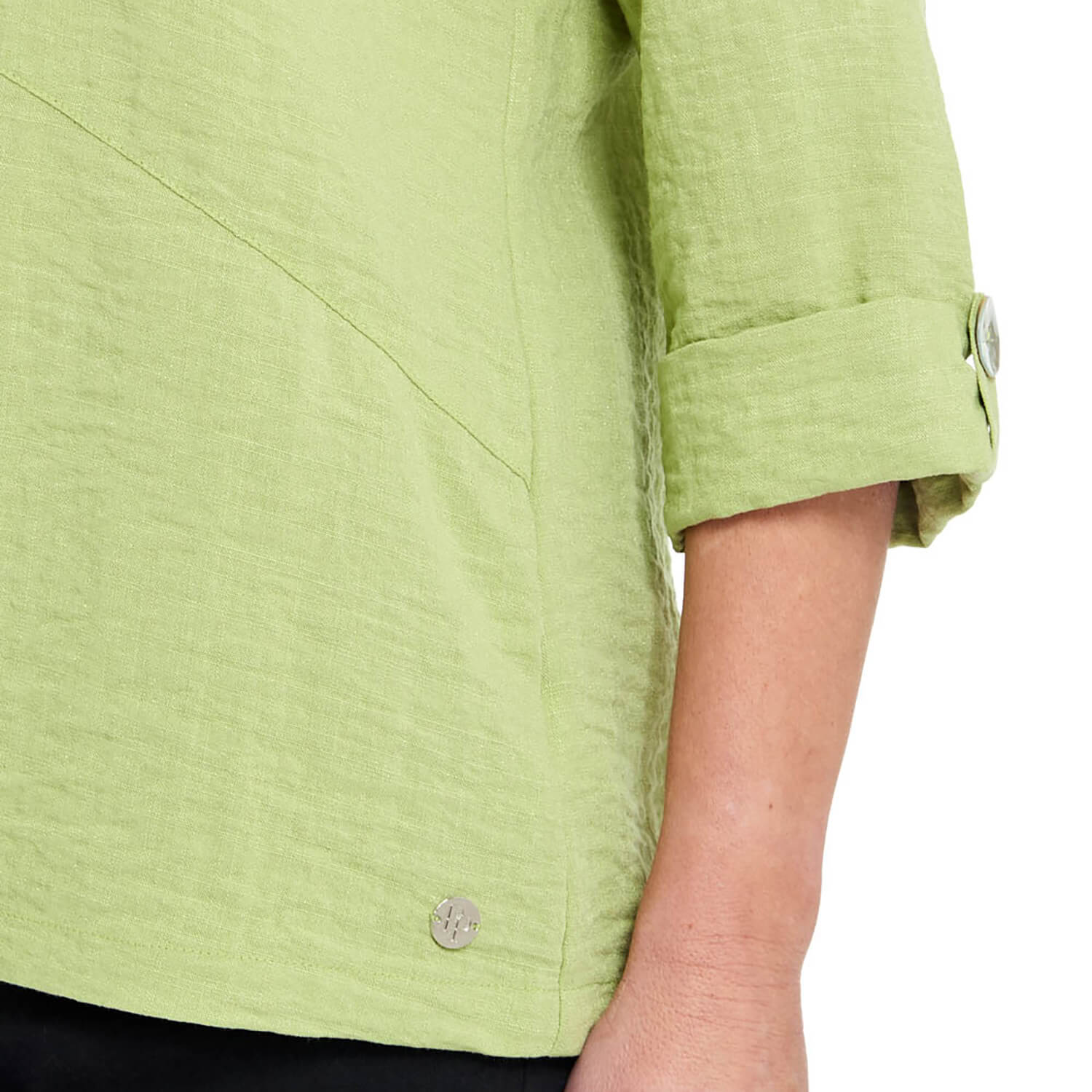 Penny Plain Asymmetric Hem Top - Pistachio 7 Shaws Department Stores