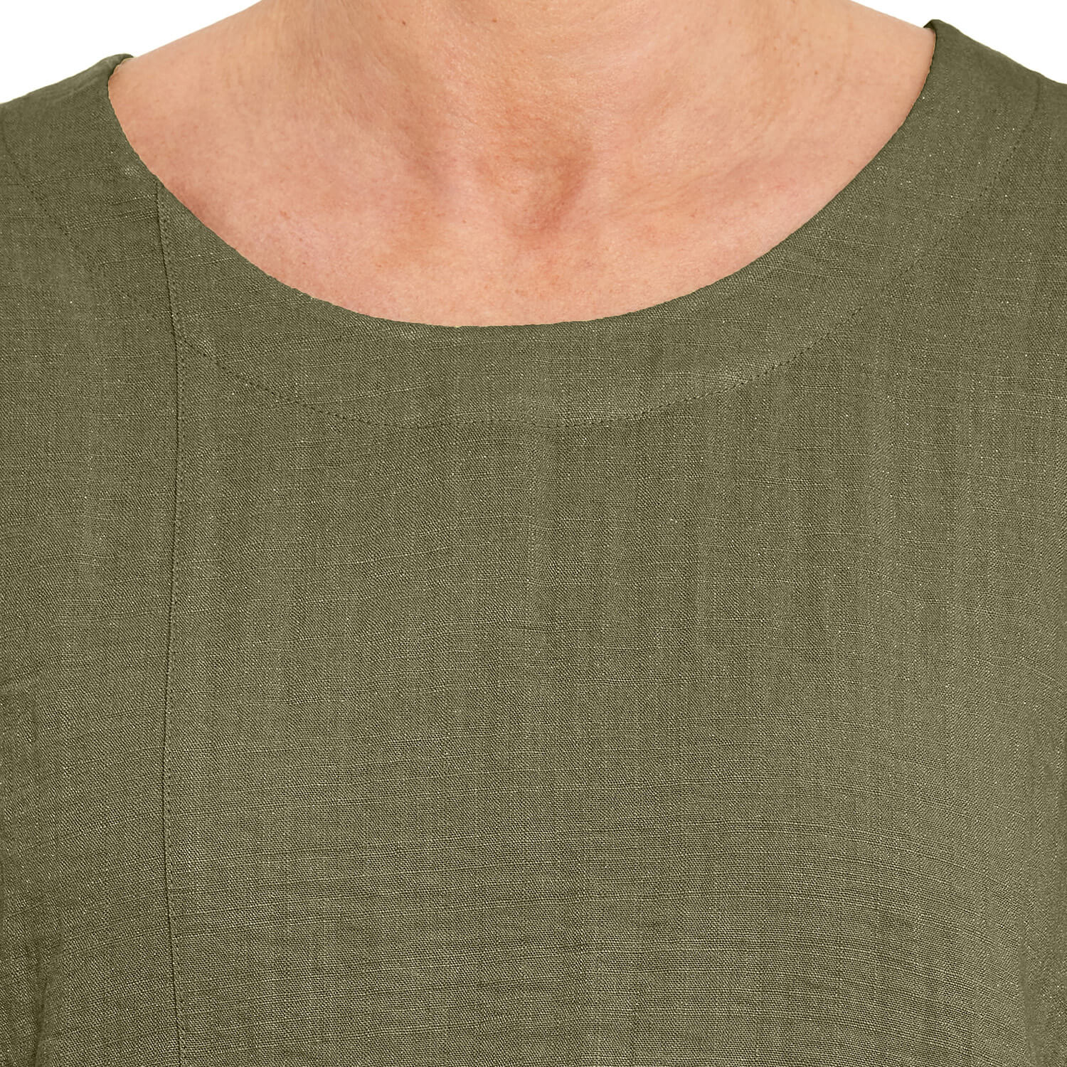 Penny Plain Asymmetric Hem Top - Sage 3 Shaws Department Stores