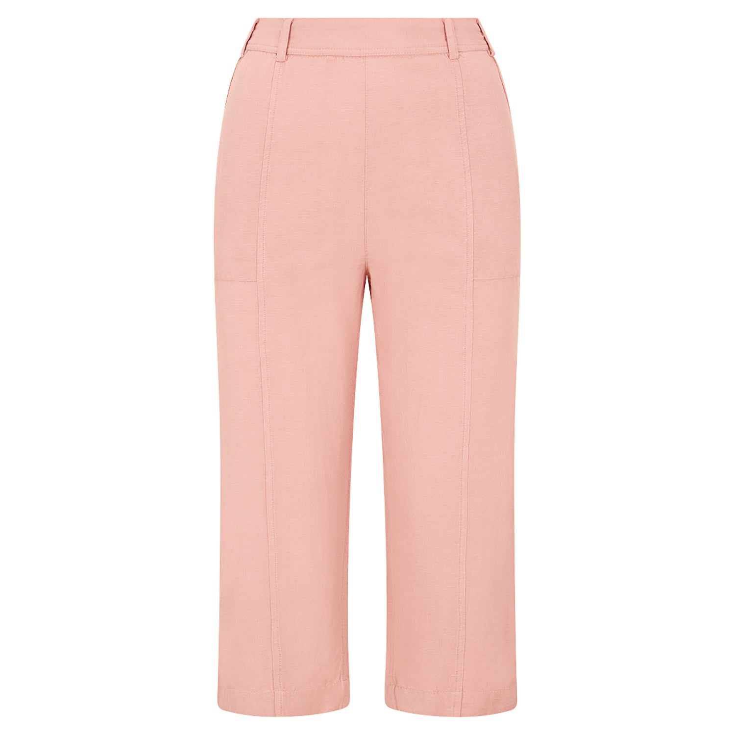 Penny Plain Linen Blend Cropped Trousers - Dusk 1 Shaws Department Stores