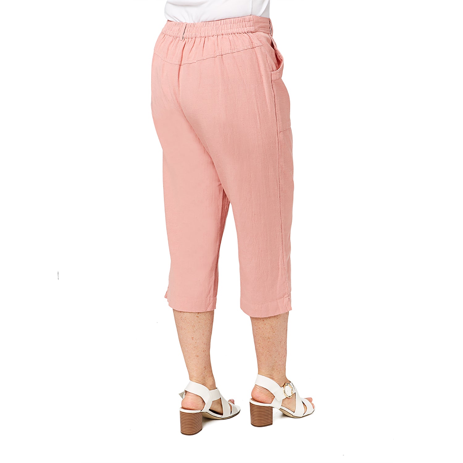 Penny Plain Linen Blend Cropped Trousers - Dusk 5 Shaws Department Stores