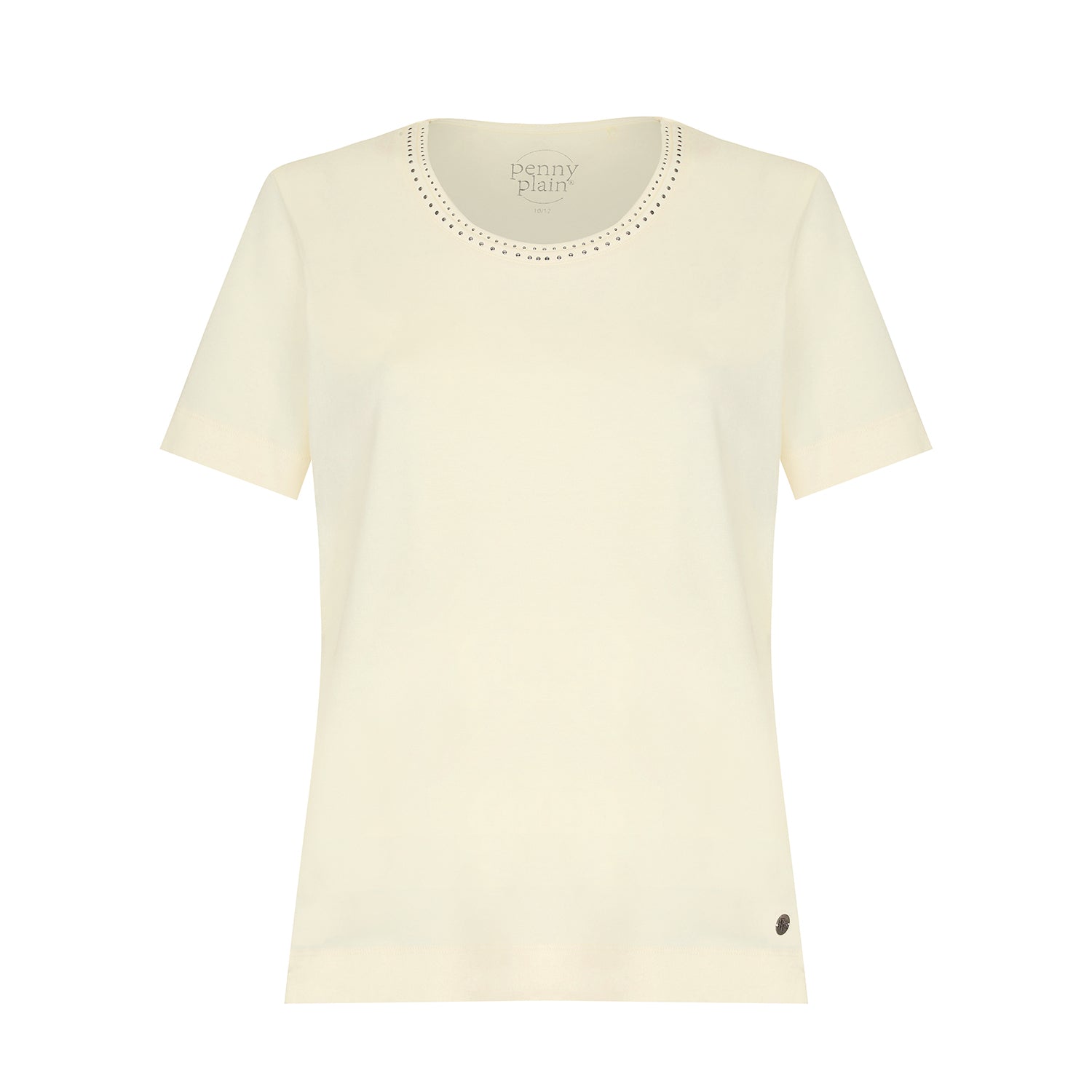 Penny Plain Nail Head Top - Lemon 1 Shaws Department Stores